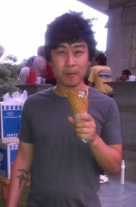 Bram with ice cream cone